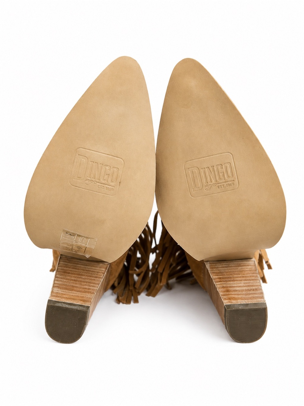 Dingo Crazy Train Fringe Western Boots 8.5 Camel Suede BNWT & Box SOLD OUT - Picture 10 of 14